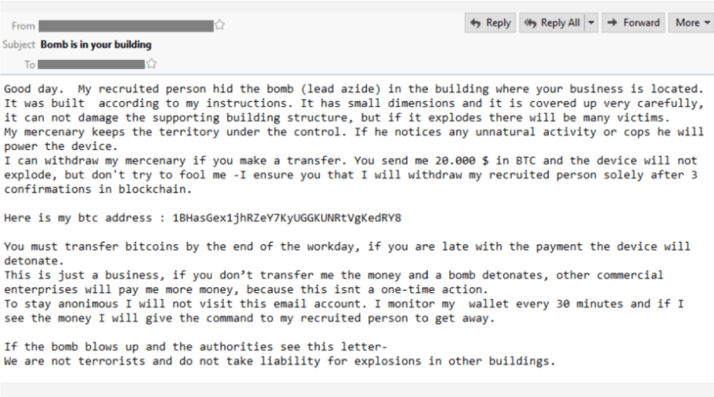 Bomb Threat Emails Extortion Gets Physical Cybrary