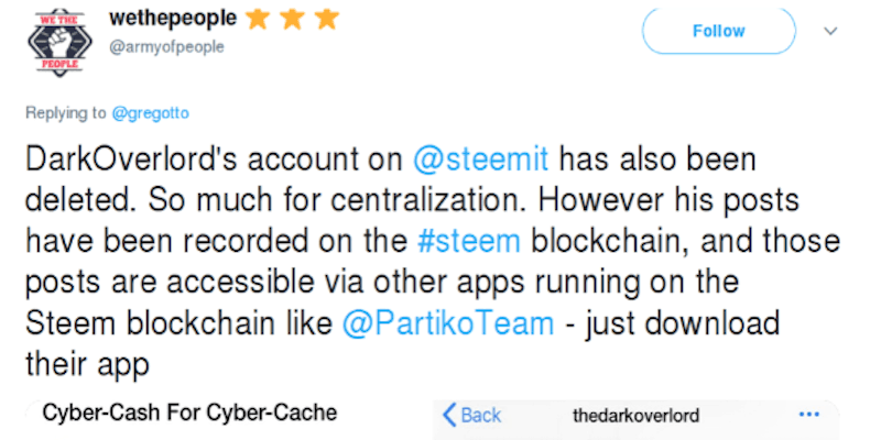 Thedarkoverlord runs out of Steem