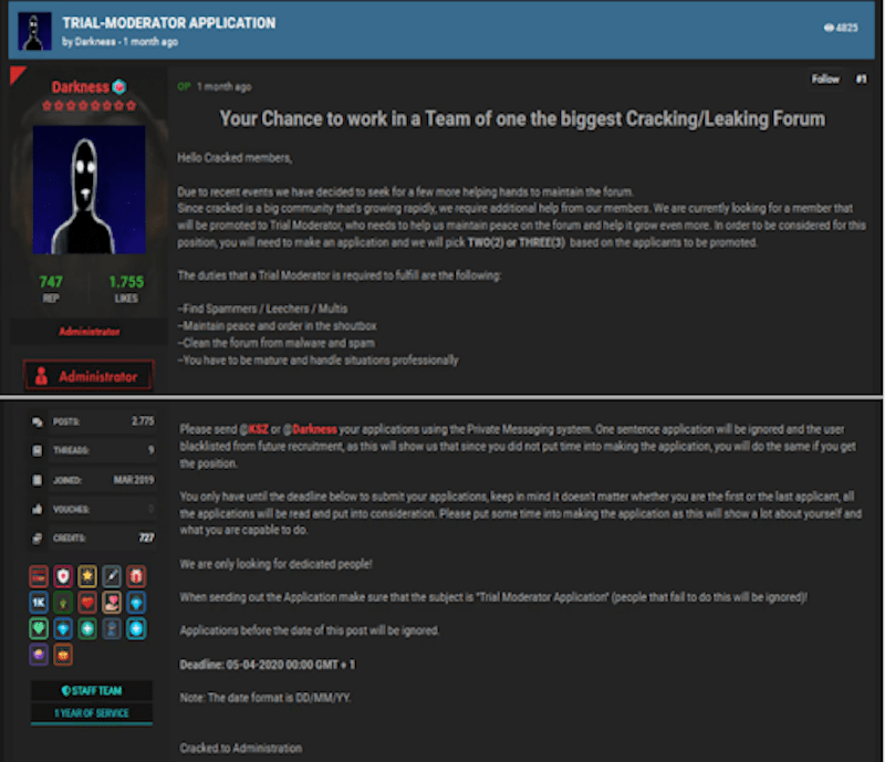 CrackedTO forum administrator’s post calling for new trials moderators