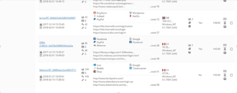 Genesis Market listings to rent account identities