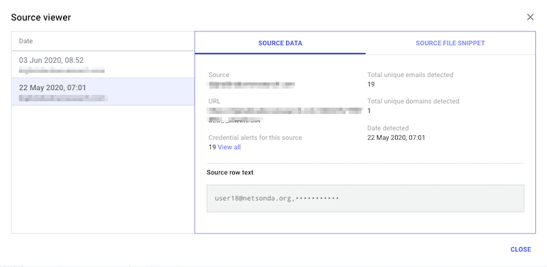Exposed Credentials SearchLight