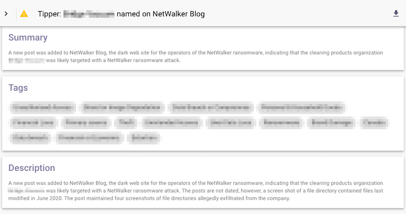 Tipper named on NetWalker