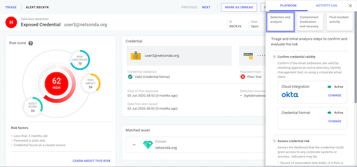 SearchLight Exposed Credential Alert