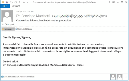 Falsa email che impersona