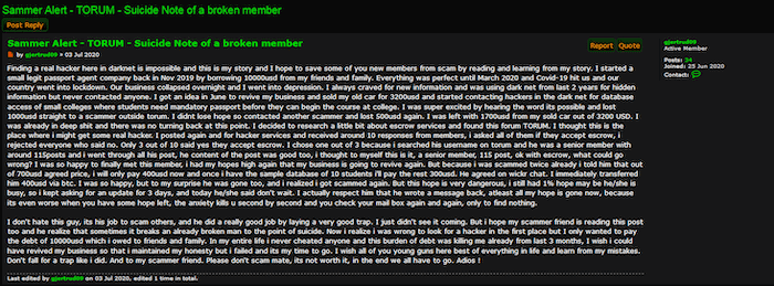 Torum Forum Post