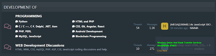Programming section in Altenen Forum