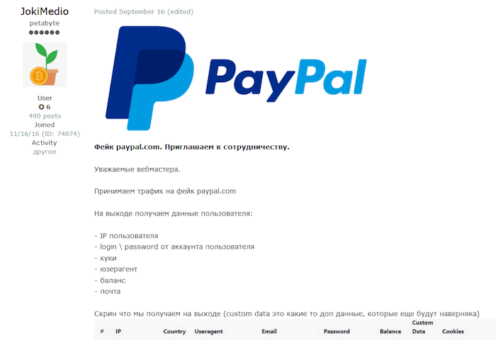 Darknet paypal accounts