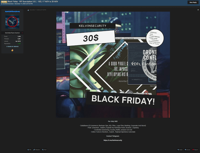 Discounted subscription service on RaidForums