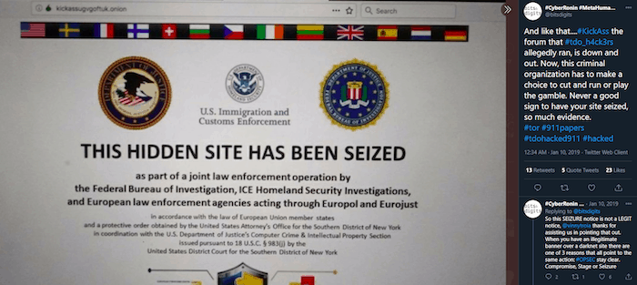 KickAss seizure notice